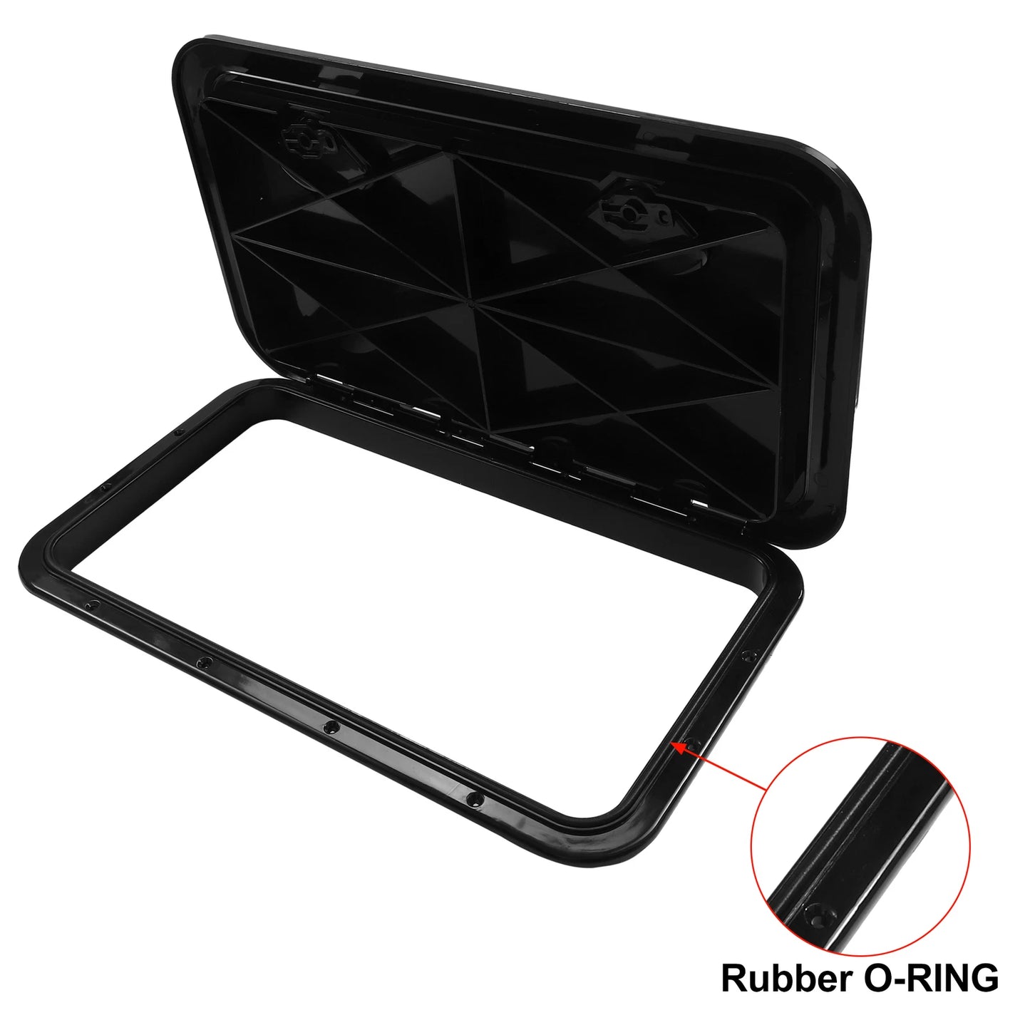 Marine Boat Deck Access Inspection Hatch Cover 23.86" x 13.9" Black