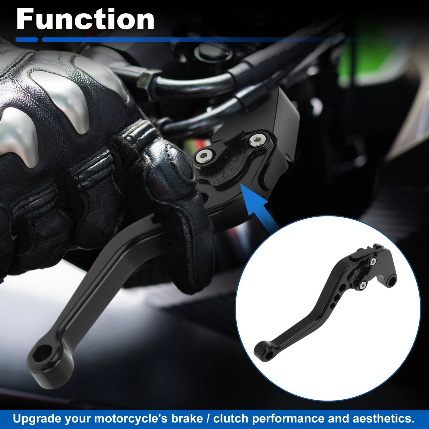 Short Brake Clutch Lever for Suzuki GSXR600 GSXR750 GSXR1000 (2006–2023) Black