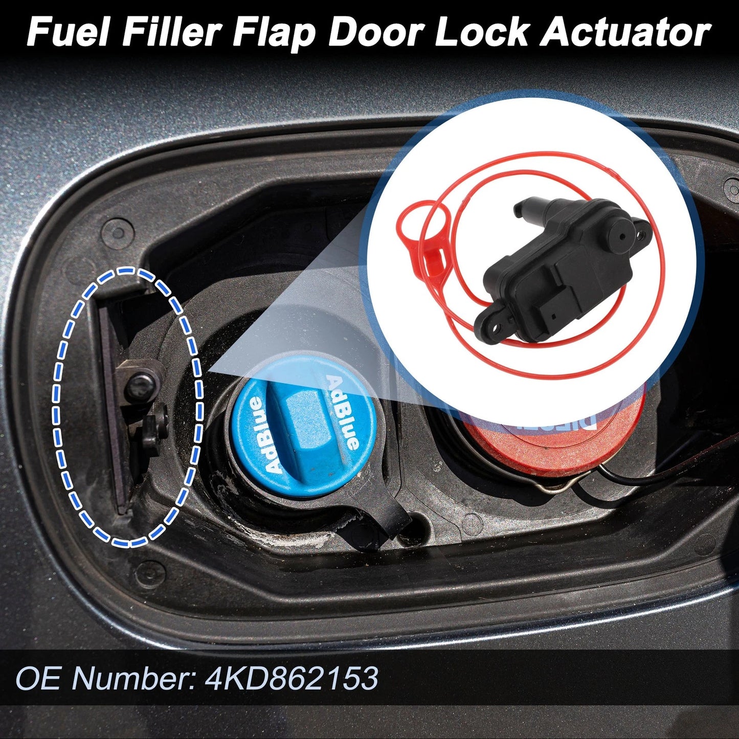 Set of 2 Fuel Filler Flap Door Latch Lock Actuator Motors for Audi A6 (2019–2023)