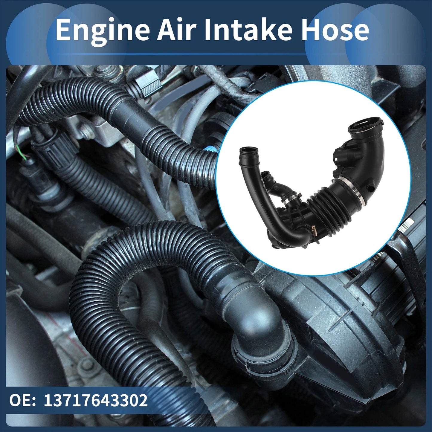 Set of 1 Engine Air Intake Hose for BMW 6 Gran Turismo (2017–2025) No.13717643302