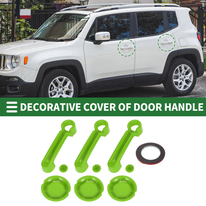 Set of 2 Exterior Door Handle Covers for Jeep Wrangler JK (2007–2017) ABS Green