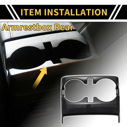 Armrestbox Rear Cup Holder Cover for Chevy Colorado (2023–2024) Carbon Fiber