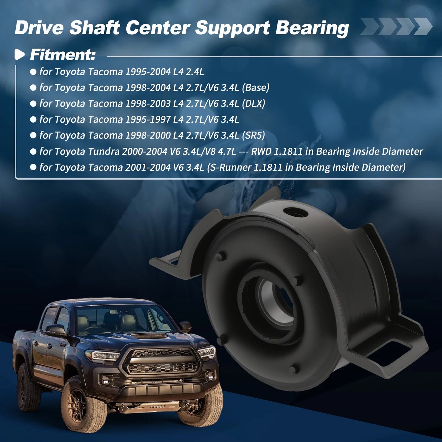 Drive Shaft Center Support Bearing for Toyota Tacoma (1995–2004) No. 372300K021