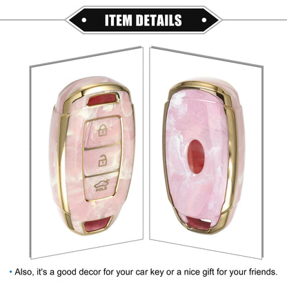 Key Fob Cover for Hyundai Accent Tucson, 3 Button TPU Pink (2010-2023)