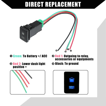 Push Button Switch Set for Toyota Landcruiser 4Runner (Blue LED)