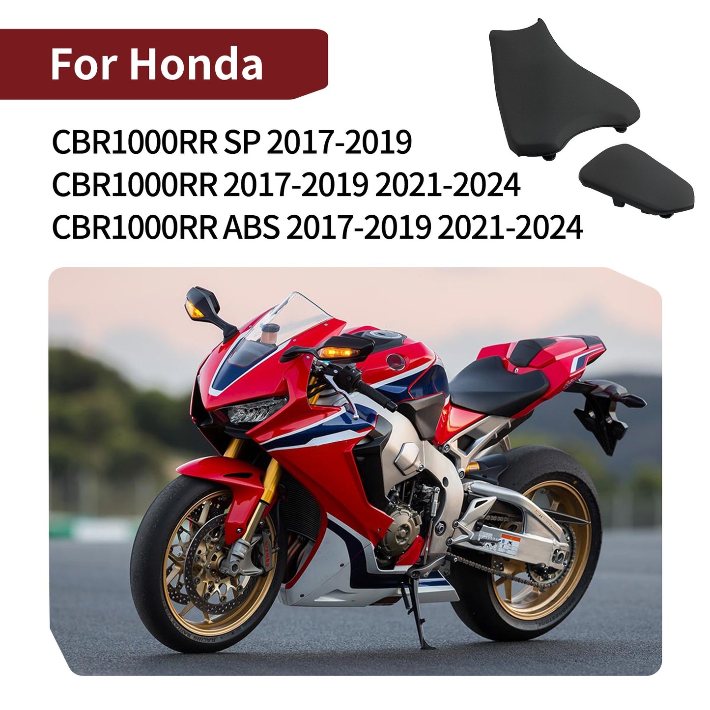 Front Driver Seat + Rear Passenger Seat for Honda CBR1000RR (2017–2024)