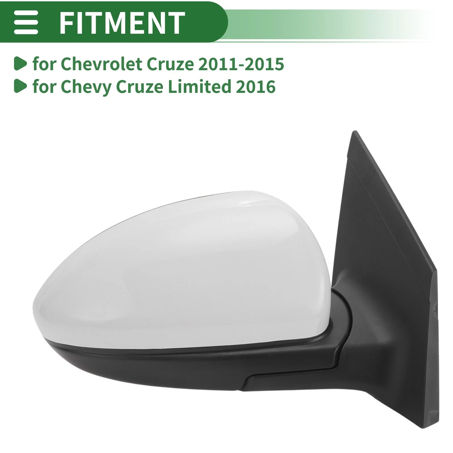 3 Pins Right Passenger Side Door Mirror for Chevrolet Cruze (2011–2015)
