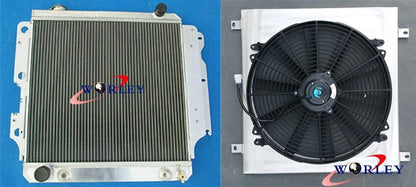 Set of 4 Aluminum Radiator & Shroud Fan for Jeep Wrangler YJ TJ LJ (1987–2006)