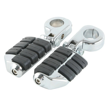 1 1/4" Wing Footpeg Pegs Mount Clamps for Harley Yamaha Chrome