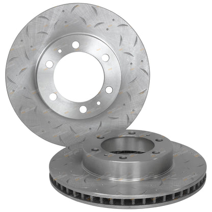 Front Slotted Dimple Drilled Brake Disc Rotors for Toyota FJ Cruiser (2006–2014)