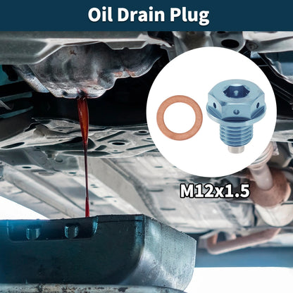 M12x1.5 Magnetic Oil Drain Plug for Universal Applications (Titanium Alloy)