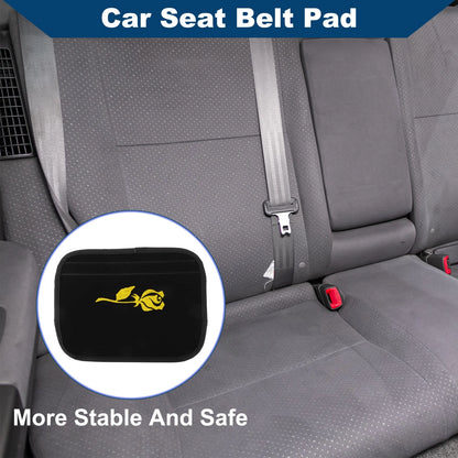 Car Seat Belt Cover Pad for Universal Fit (6.5x23cm) - Rose Print