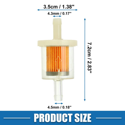 1/4 Inch Gas Inline Fuel Filter for Motorcycle ATV (Fits 2.83"x1.38")