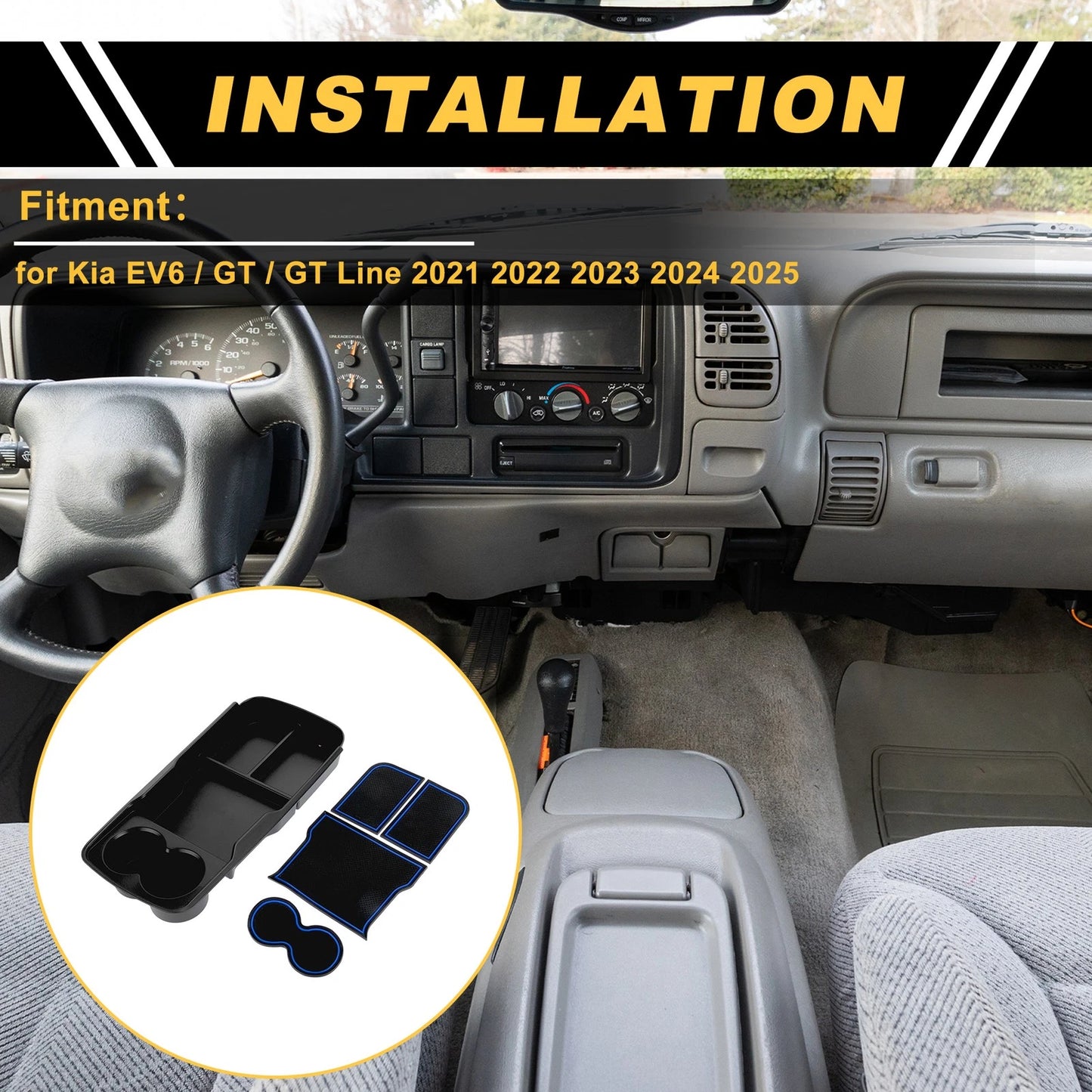 Center Console Armrest Organizer Tray for Kia EV6/GT/GT Line (2021–2025)