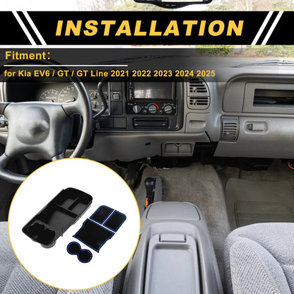 Center Console Armrest Organizer Tray for Kia EV6/GT/GT Line (2021–2025)