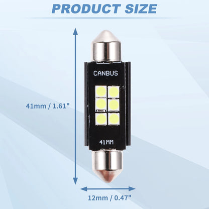 2X LED Dome Light Bulbs 3030 Chip 41mm White for Universal