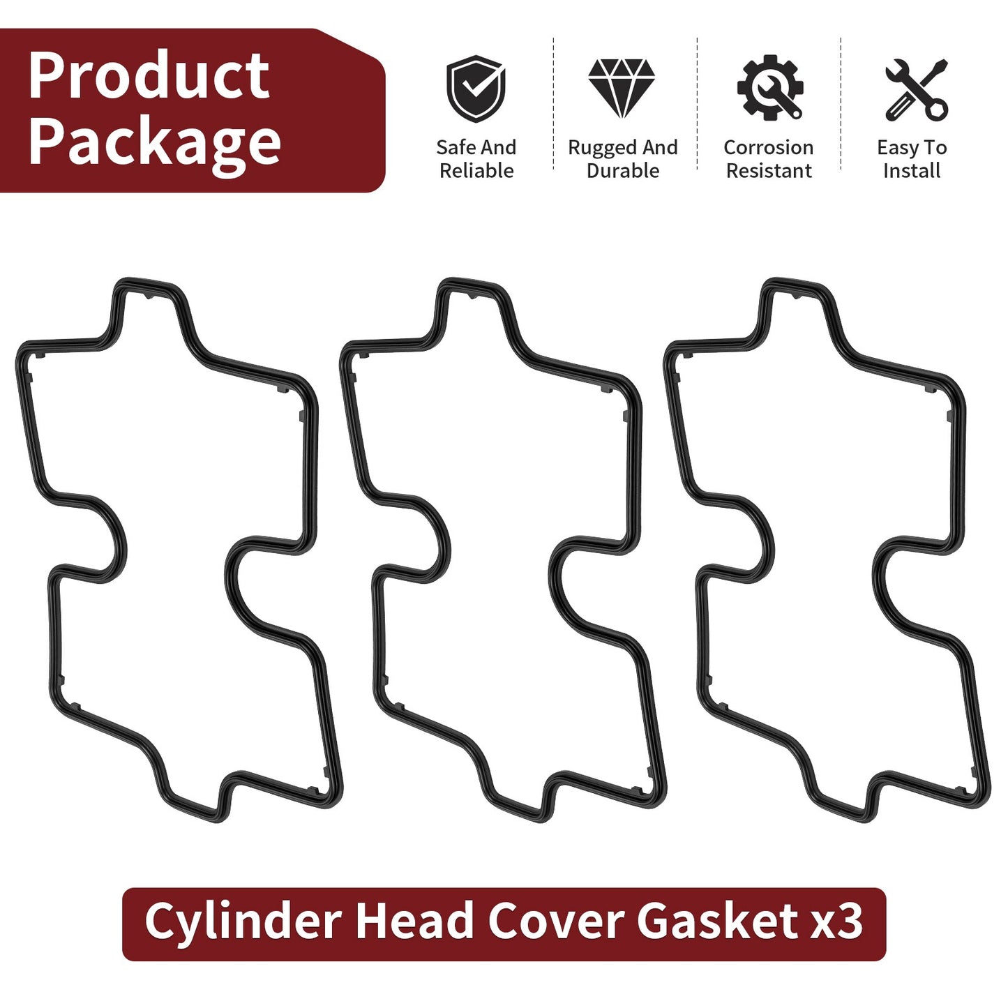 3 Pack Valve Cover Gasket for Honda Magna Sabre VF700 VF750 (1982–1986)