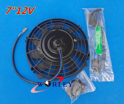 2X 7" 12V Slim Electric Radiator Cooling Fan for Universal Fit