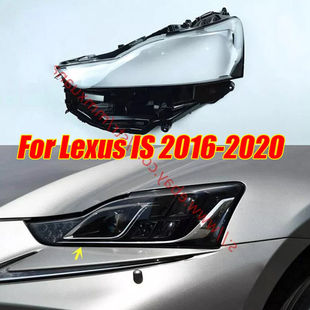 Left Side Headlight Lens Cover Shell + Glue for Lexus IS (2016–2020)