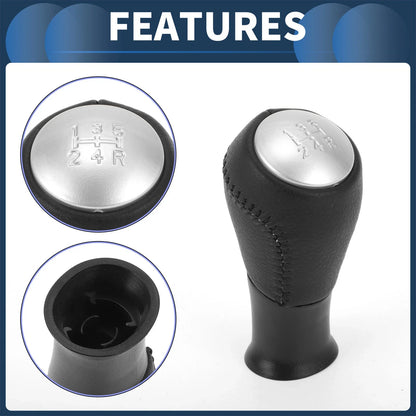 5 Speed Gear Shift Knob for Honda Accord (2003-2008) - Plastic Black Silver Tone