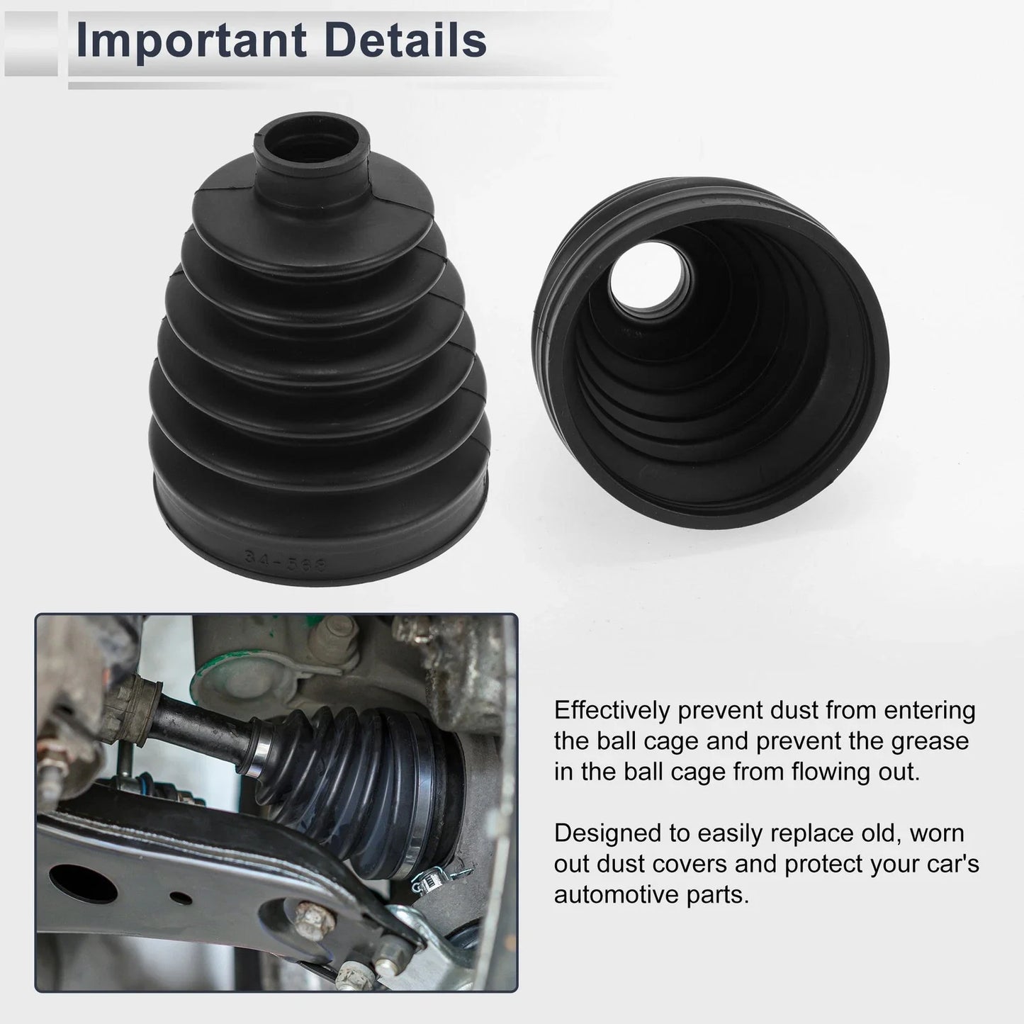 Outer CV Joint Boot Kit with Clamps for BMW 528i (2011 - 2016)