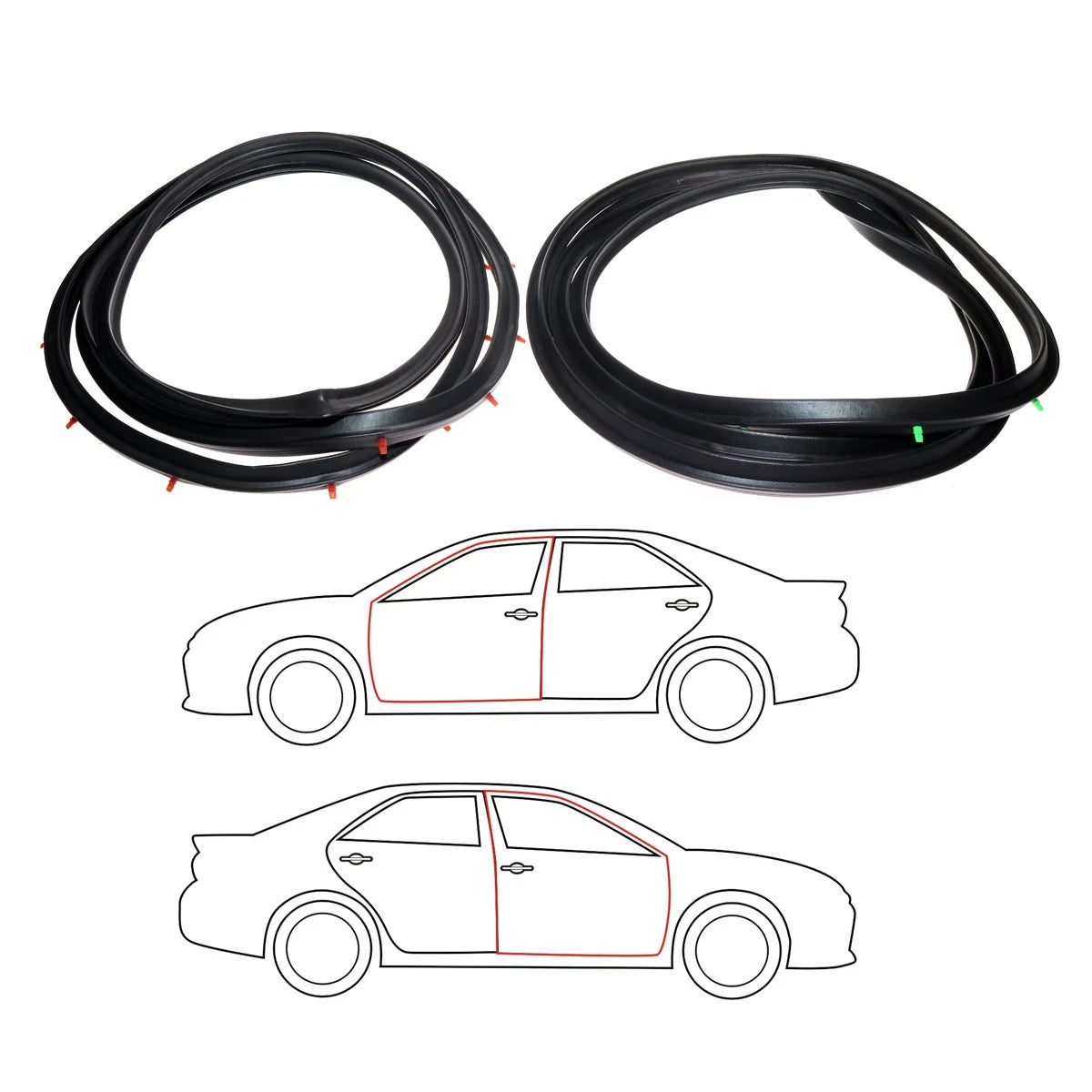 Set of 4 Door Weatherstrips for Toyota Corona (RT100–RT118)