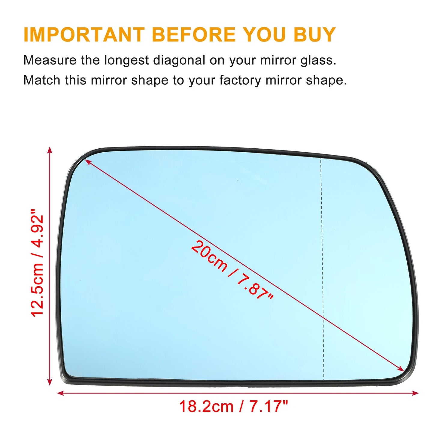 Right Side Mirror Glass for BMW X5 (2000–2006) No. 51167039598