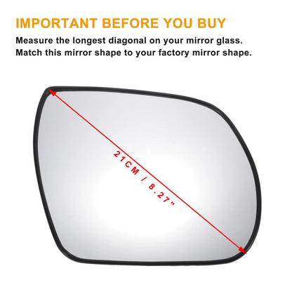 Right Side Mirror Glass Nonheated for Hyundai Santa Fe (2007–2012)