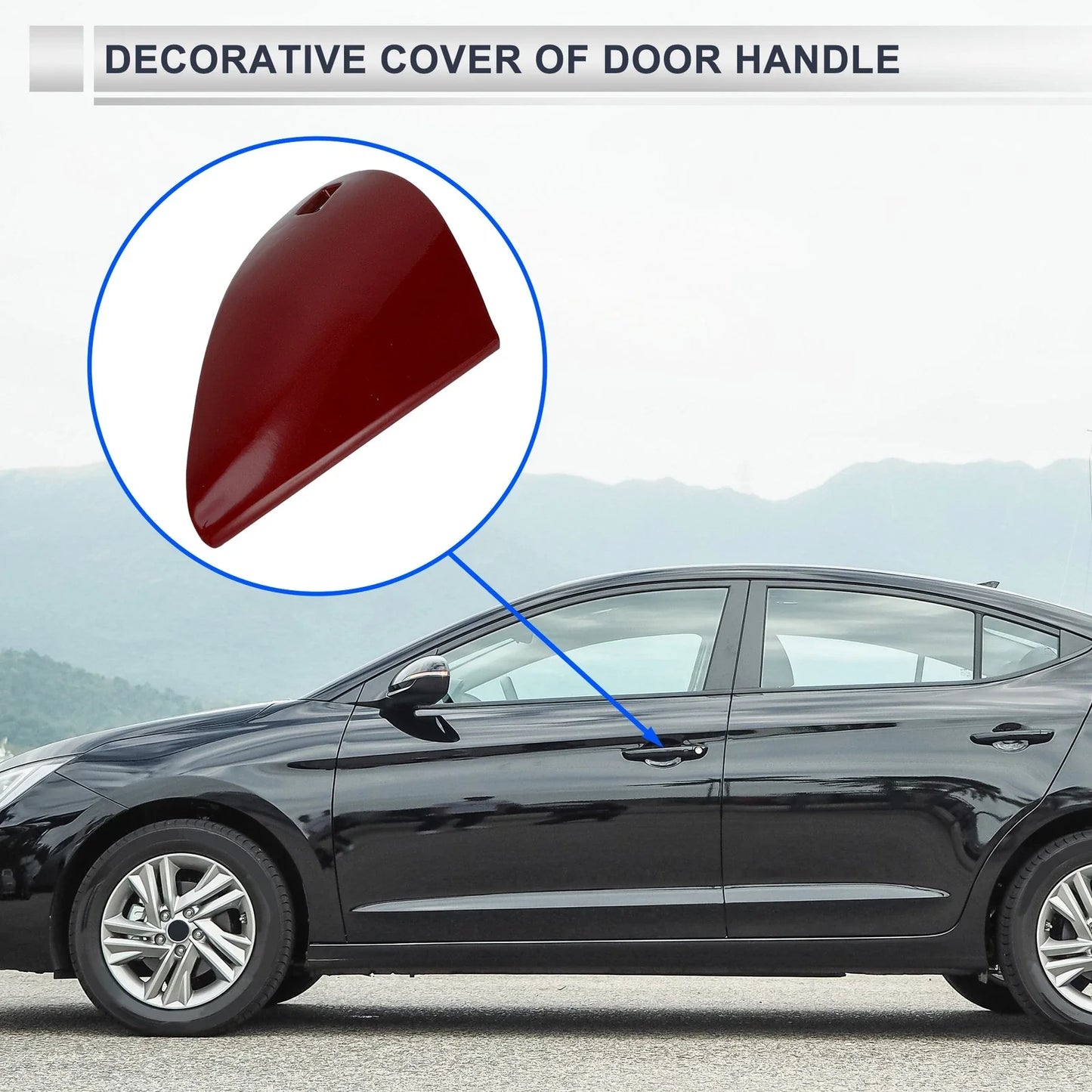 Front Left Door Handle Cover for Hyundai Elantra MK7 (2020-2023) Red