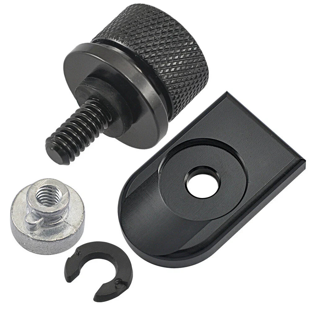Black/Chrome Rear Fender Seat Bolt Tab Cover for Harley