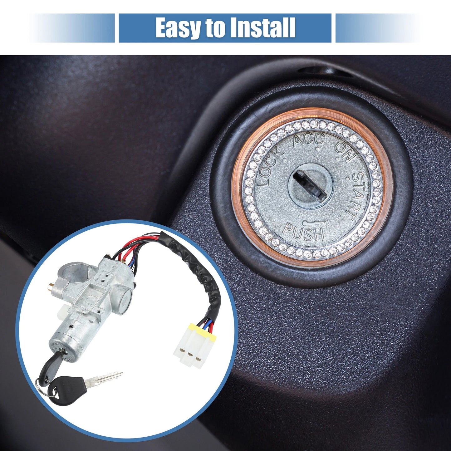 Ignition Switch Cylinder Set with Keys for Nissan Hardbody (No.D87002S900)