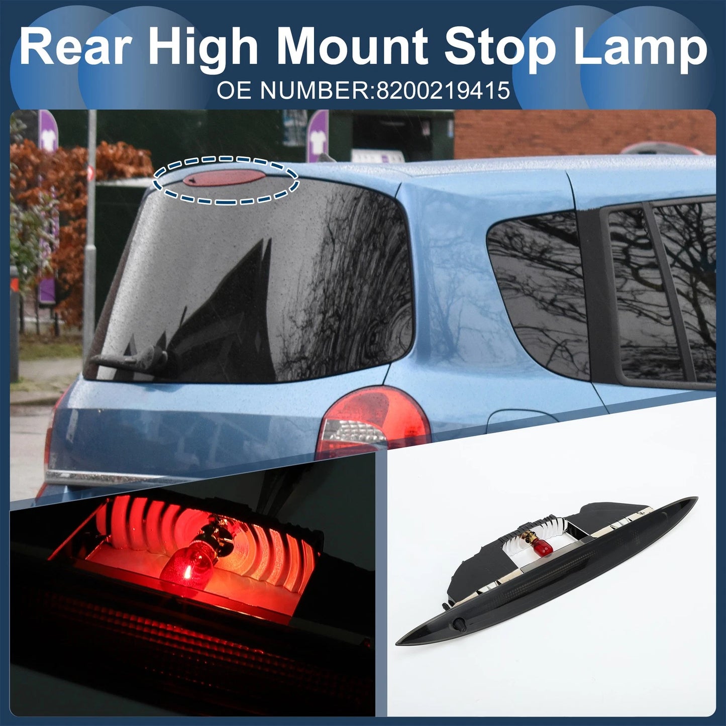 LED Third Brake Light for Renault Modus (2004–2012) Black Housing