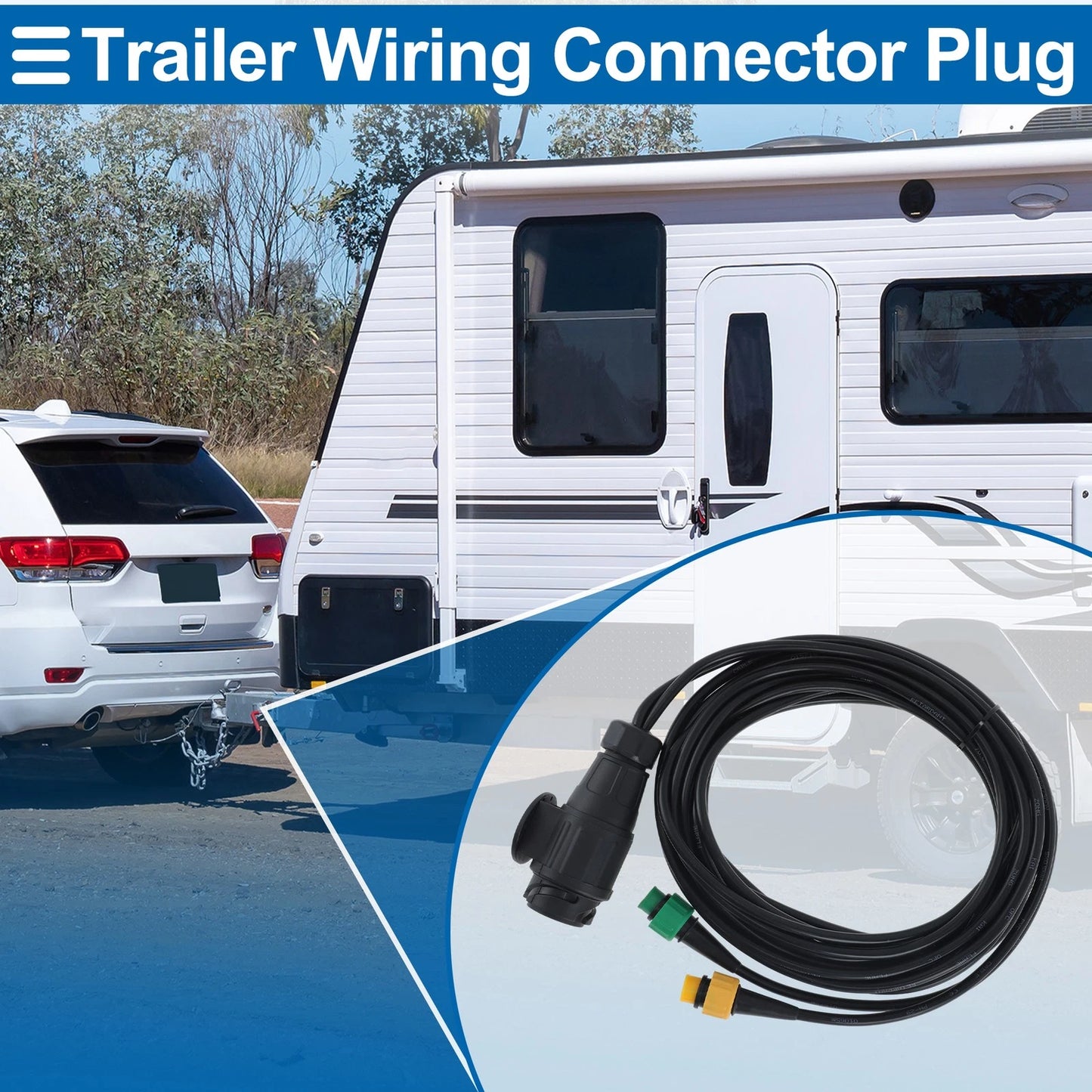 Universal 12V Trailer Plug Wiring Harness Connector for RV Truck