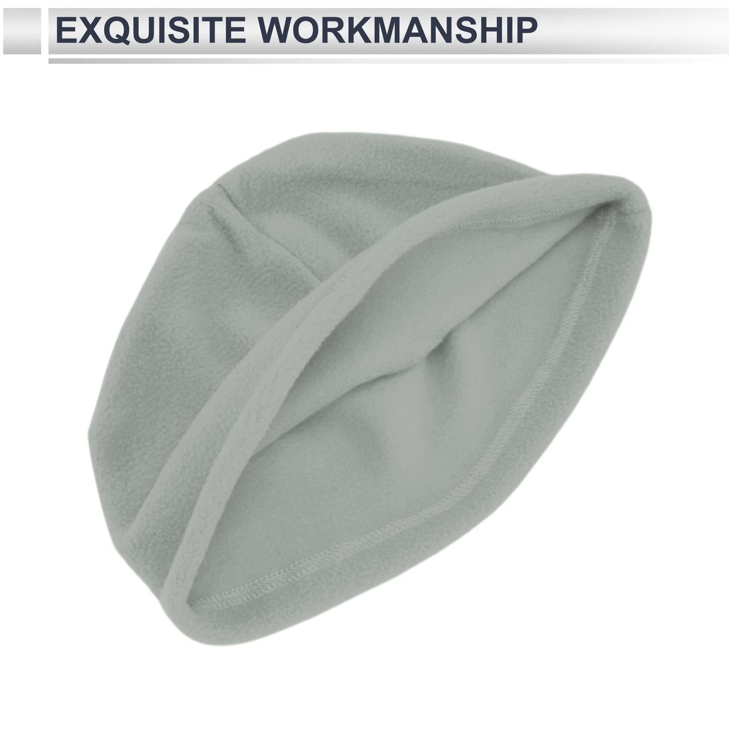 Cycling Hat for Universal Fit (1 Pcs) - Light Gray Polar Fleece 26x17cm
