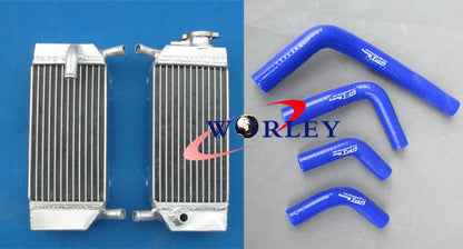 Aluminum Radiator with Blue Hose for Honda CRF250R CRF250X (2004–2009)