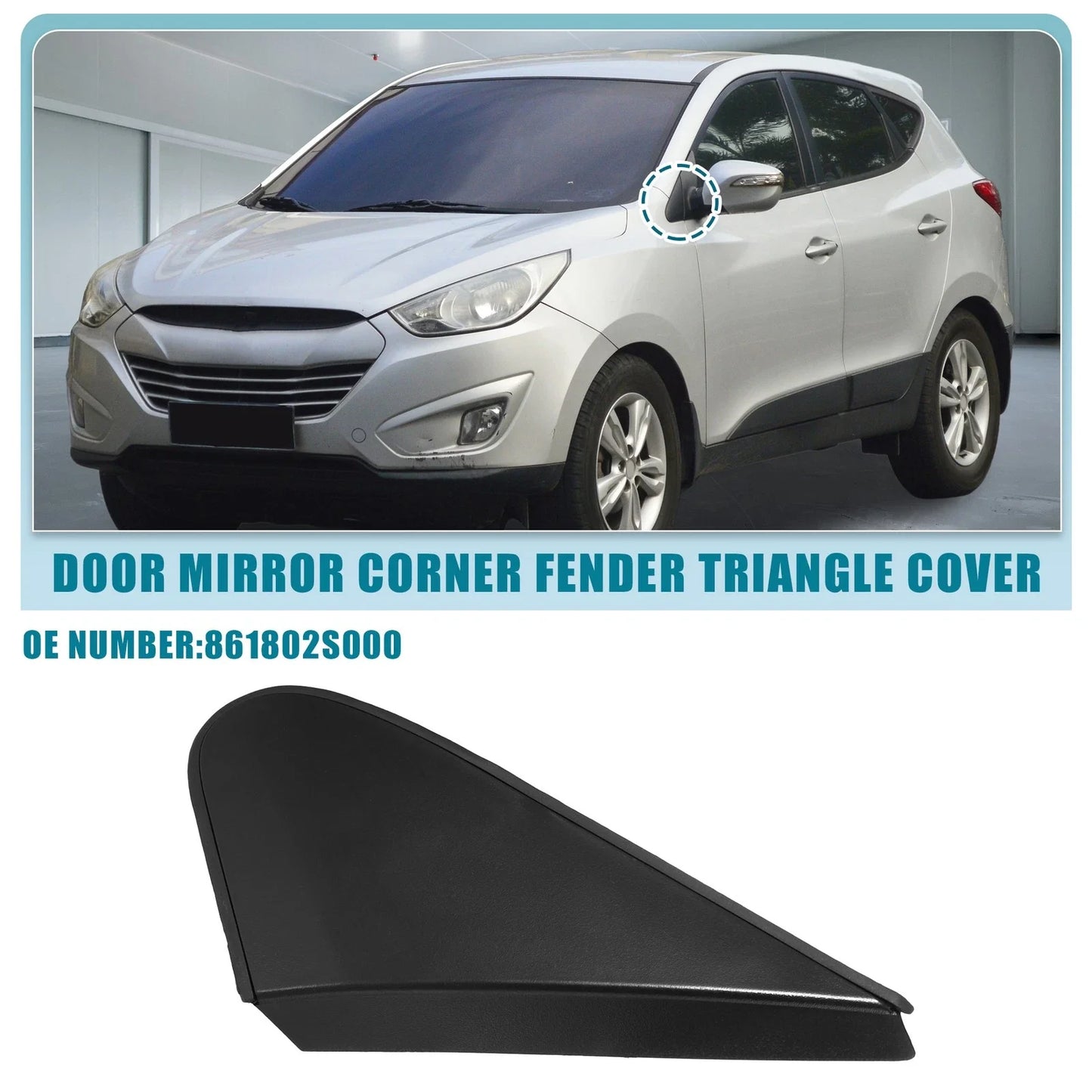 Left Car Mirror Corner Triangle Cover for Hyundai Tucson (2016-2023)
