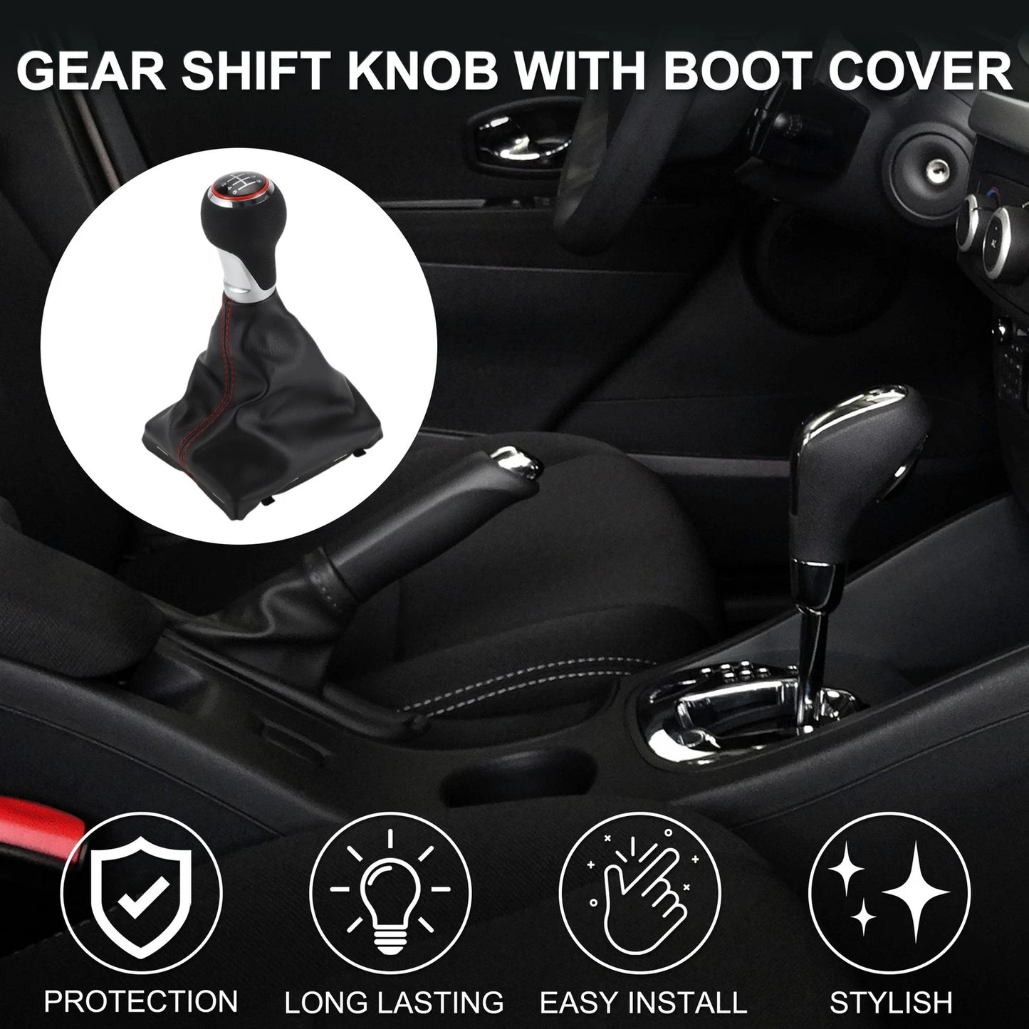 6 Speed Manual Shift Knob with Boot Cover No. 8K0863278H for Audi A4 (2008–2016)