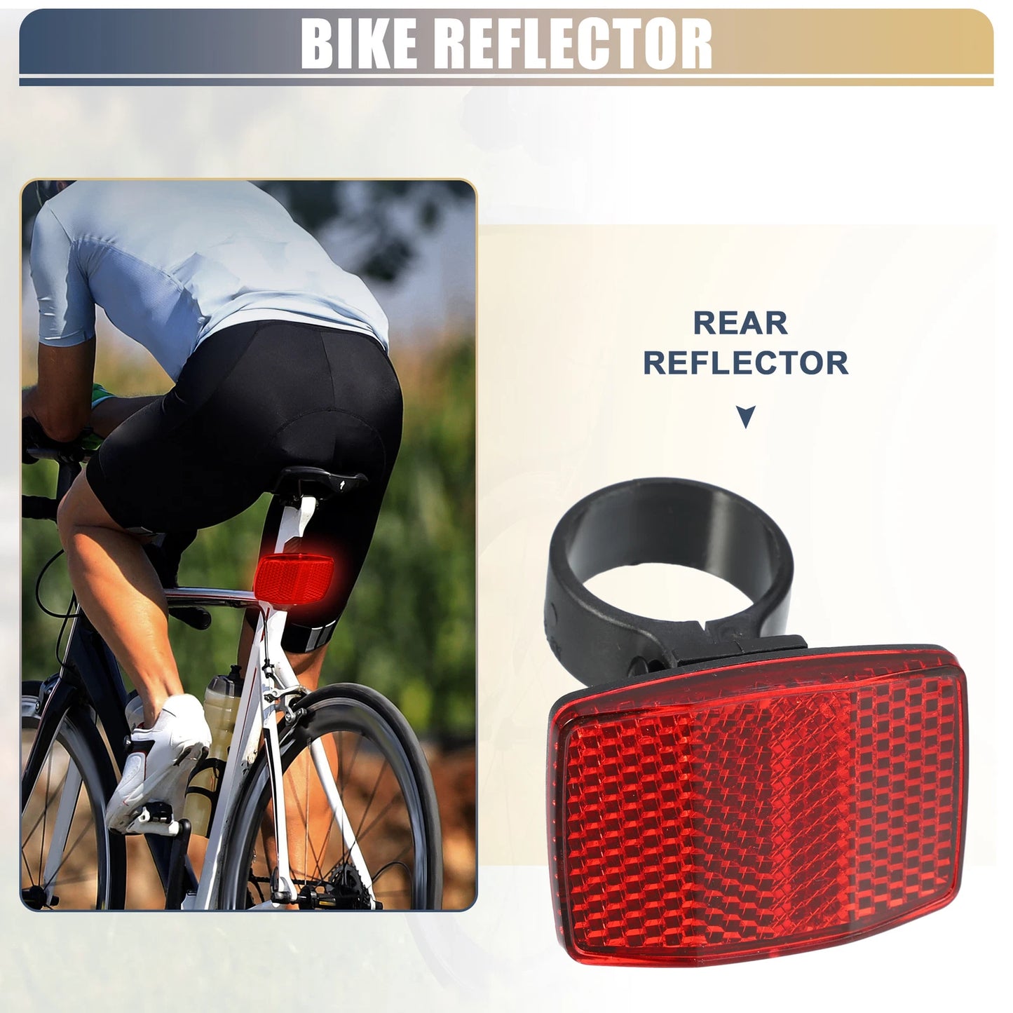Bike Reflectors for Bicycle (2.8cm, 1.10" ID) - Red
