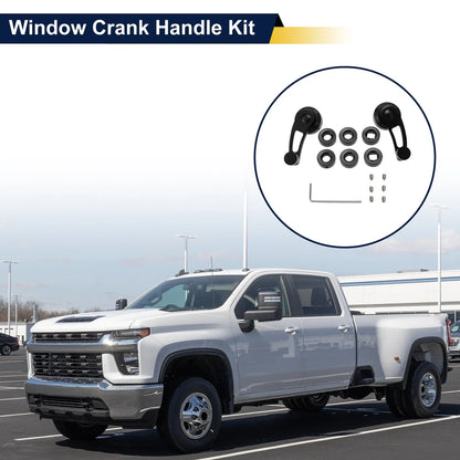 Car Door Window Crank Handle for Chevy, Ford, Chrysler - Black 1 Set
