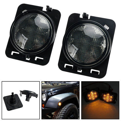 2X Front Fender Parking Side Marker LED for Wrangler JK (2007–2015) A1
