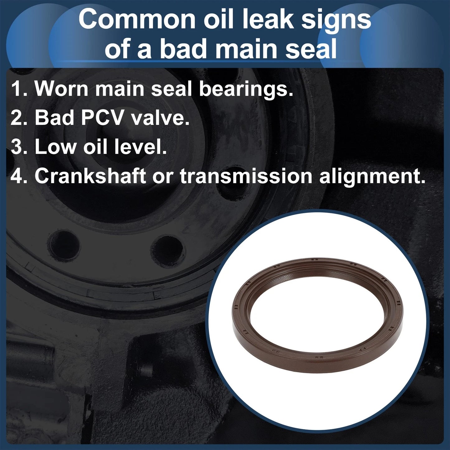 1 Pc Rear Crankshaft Oil Seal for Toyota Celica RAV4 Solara (1999–2005) No.9031185009