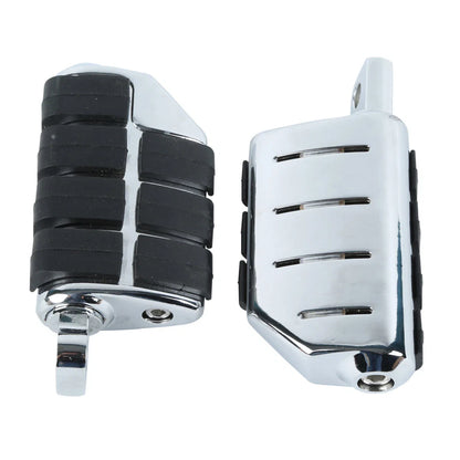 Chrome Wing Male Mount Footpegs for Harley Davidson Sportster Softail Dyna (2004-2023)