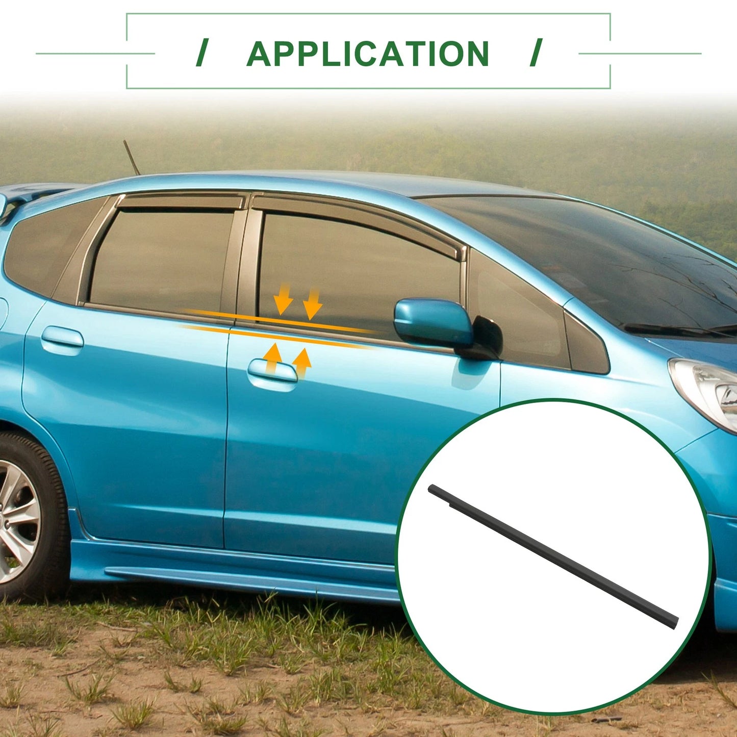 Set of 4 Weatherstrip Window Seal No.72410SELT01 for Honda Fit (2001–2008)