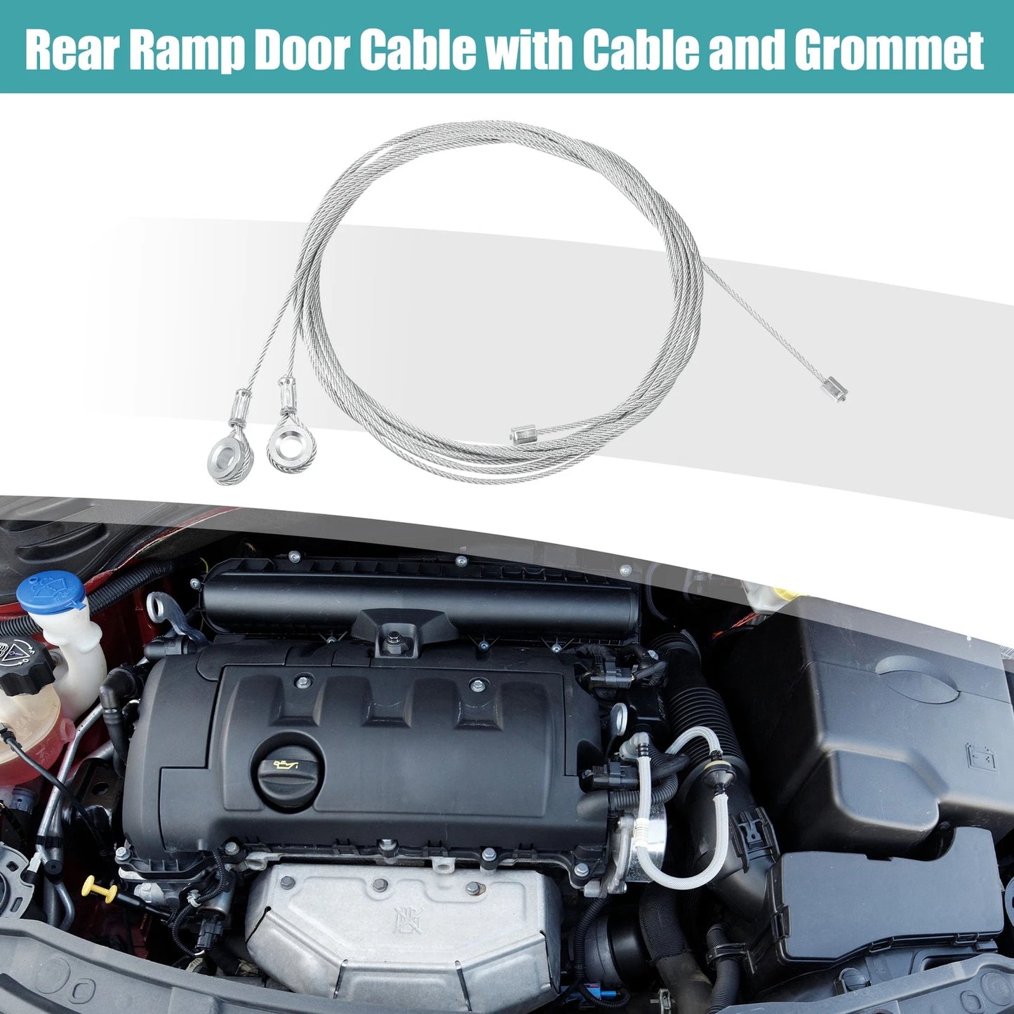 2 Pcs Rear Ramp Door Cable for Enclosed Trailer (Silver Tone)