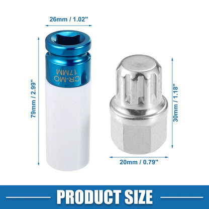 Wheel Lock Lug Nut Set with Socket Protector for BMW