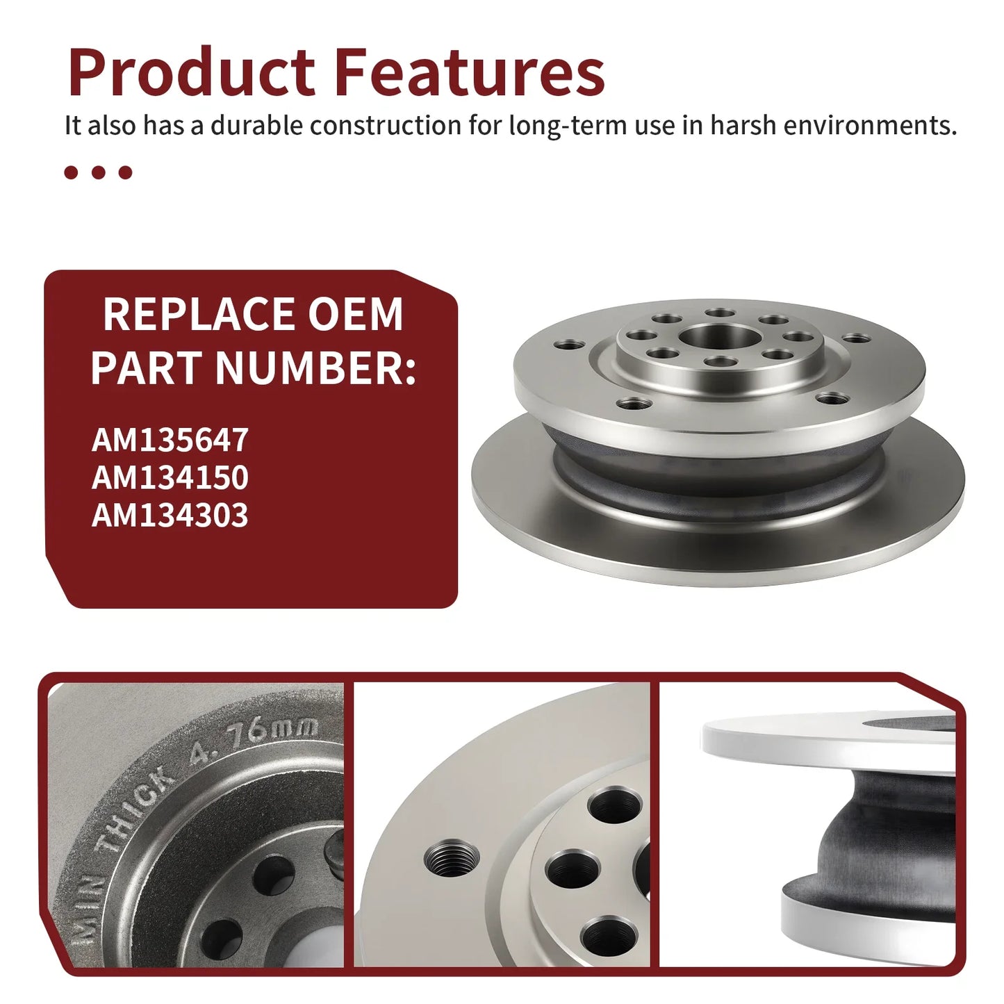 Rear Wheel Hub for John Deere Gator HPX 615E 815E Trail TX Turf (2009–2013)
