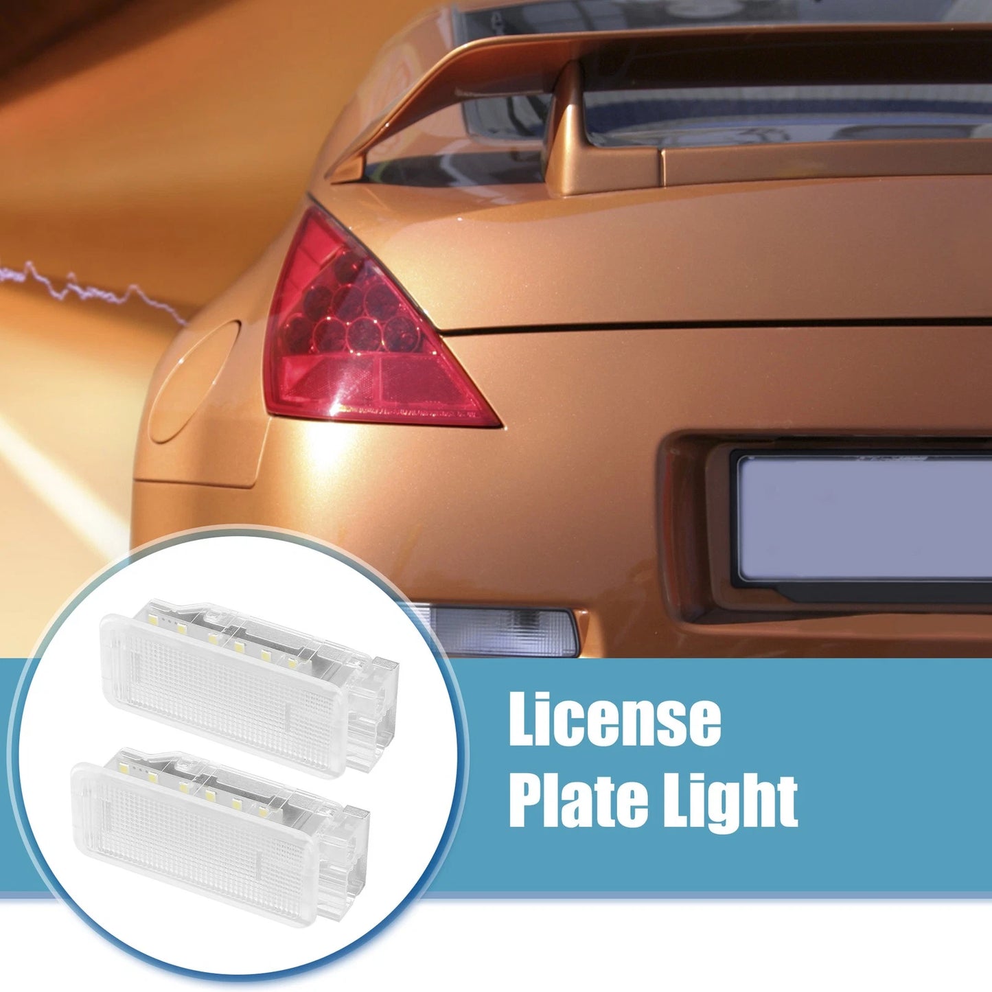 2X LED License Plate Light for Peugeot 206 207 306 307 (2000–2014)