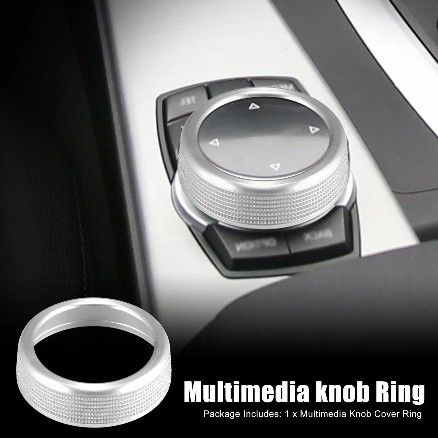 Knob Cover Ring for BMW Series X3 X4 X5 X6 Silver Tone