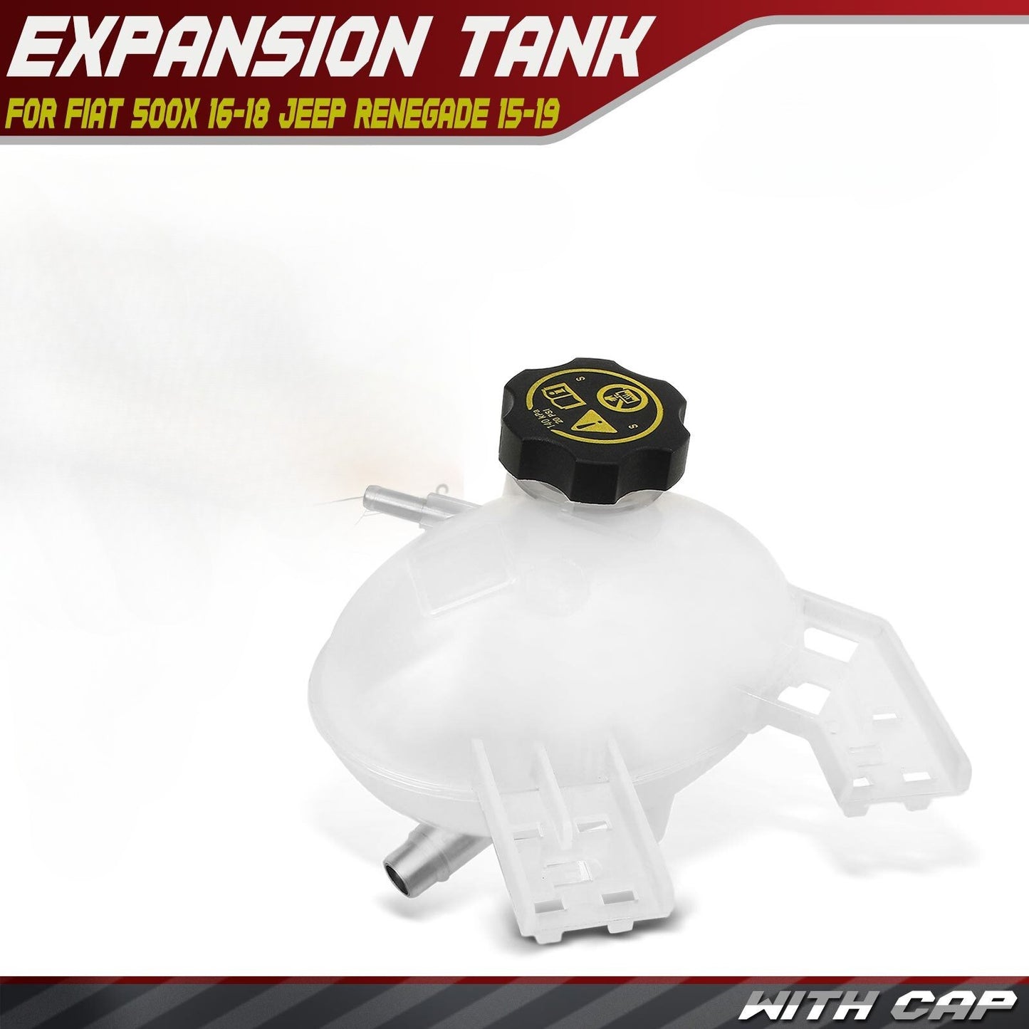 Coolant Expansion Tank with Cap for Fiat 500X (2016–2018) Jeep Renegade (2015–2021)