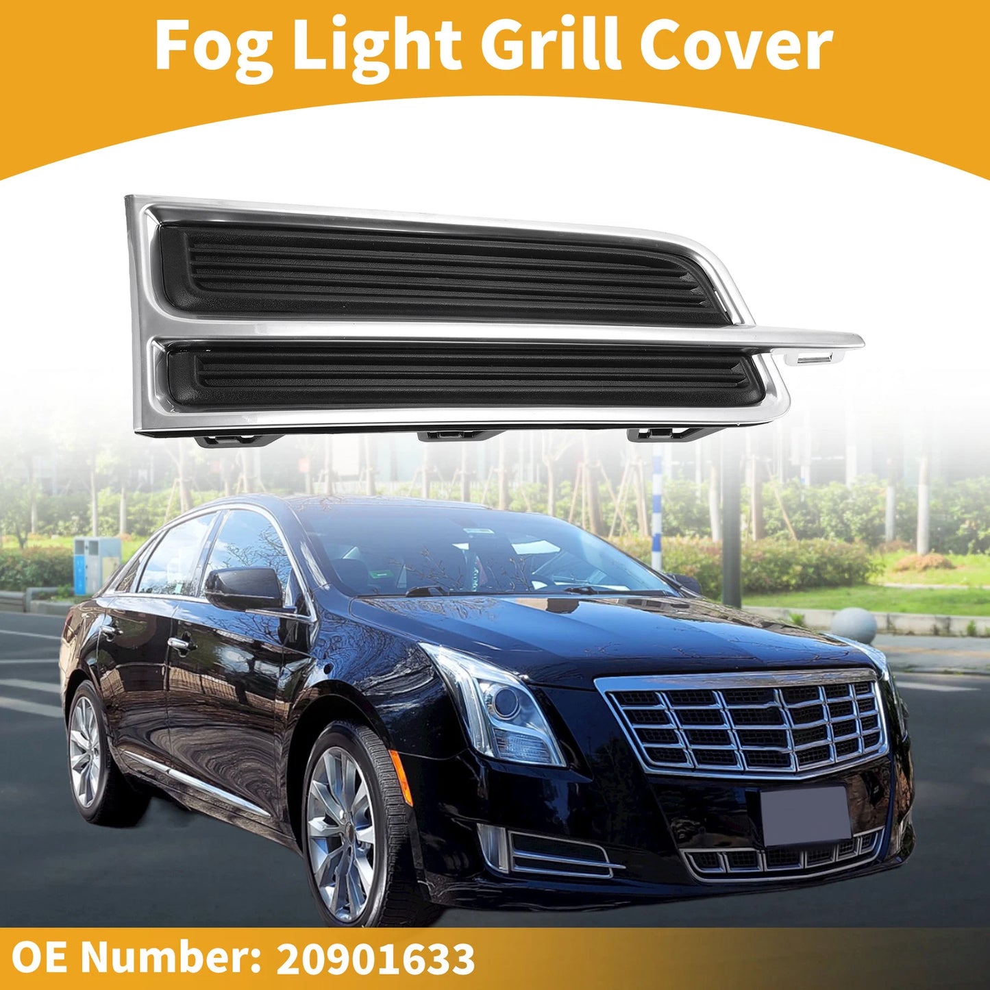 1 Pc Fog Light Grill for Cadillac XTS (2013–2017) No. 20901633, ABS